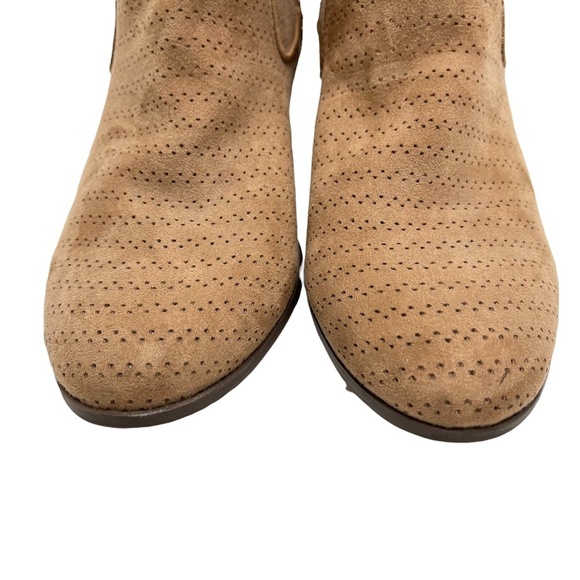 CIRCUS SAM EDELMAN PHEONIX Perforated Ankle Booties Boots Tan Beige Shoes sz 7 - Picture 2 of 16
